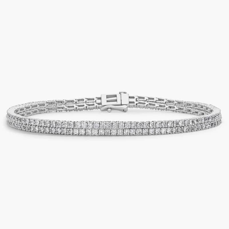 Double Row Diamond Tennis Bracelet in 14k White Gold (3 ct. tw.)