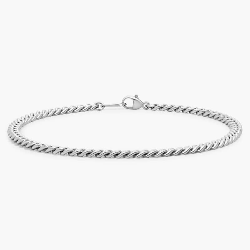 8" Men's Cuban Link Bracelet in Platinum (3.5 mm)