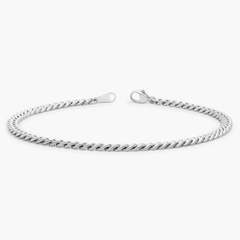 8" Men's Cuban Link Bracelet in Platinum (3.5 mm)