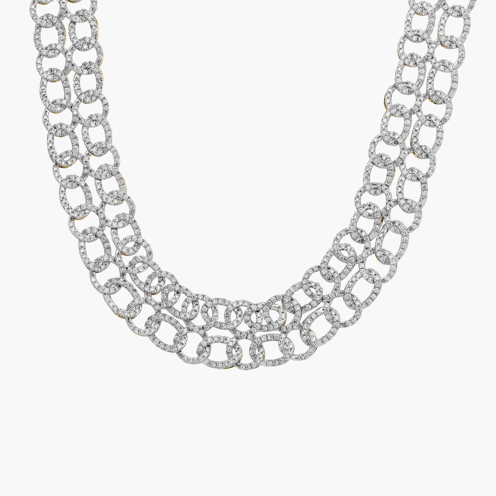 Interlocking Diamond Link Statement Necklace in 14k Yellow Gold (12 Ct. Tw.)