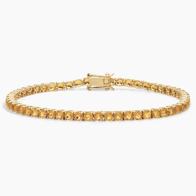 Citrine Birthstone Tennis Bracelet in 14K Yellow Gold