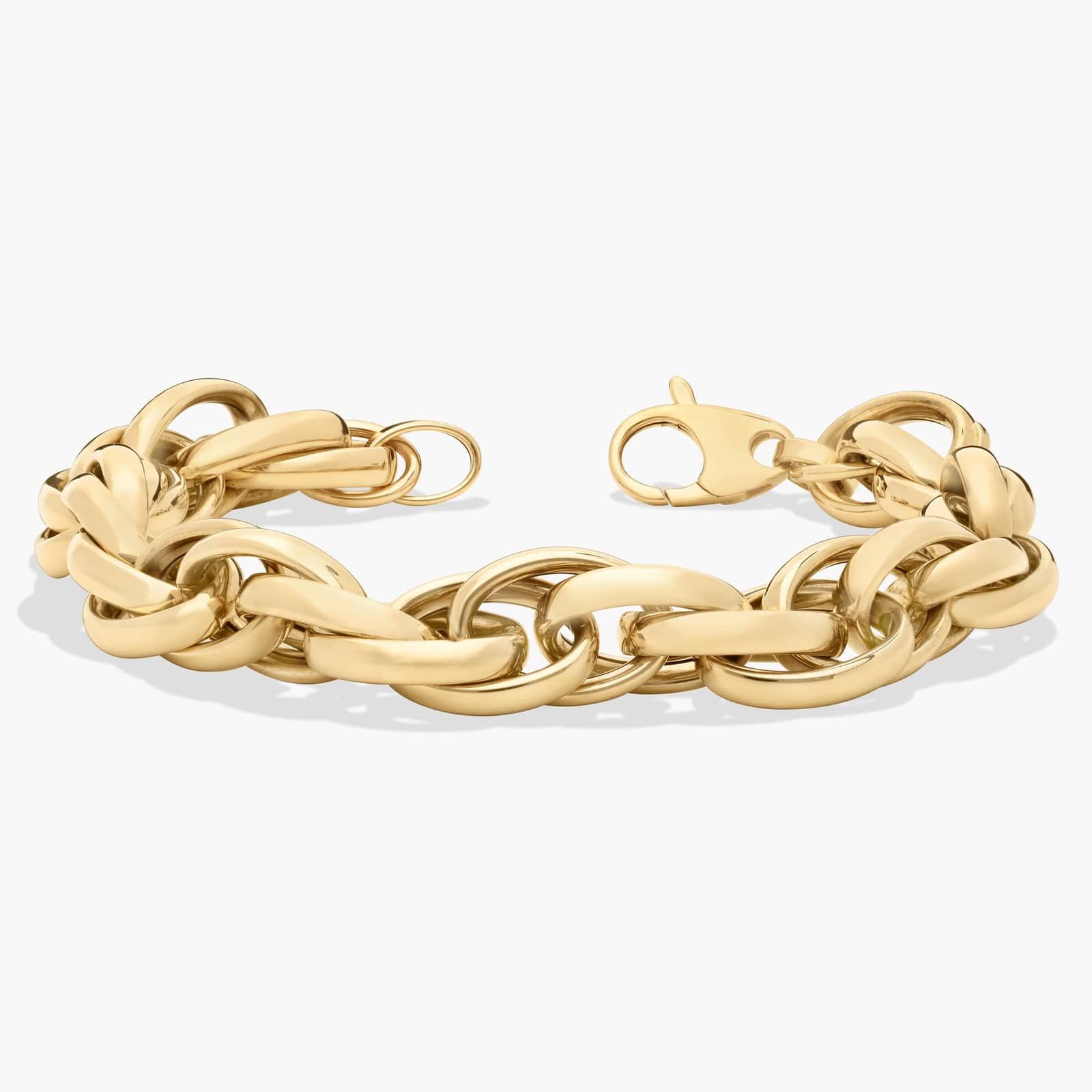 8.5" Fancy Link Rope Bracelet in 14K Yellow Gold