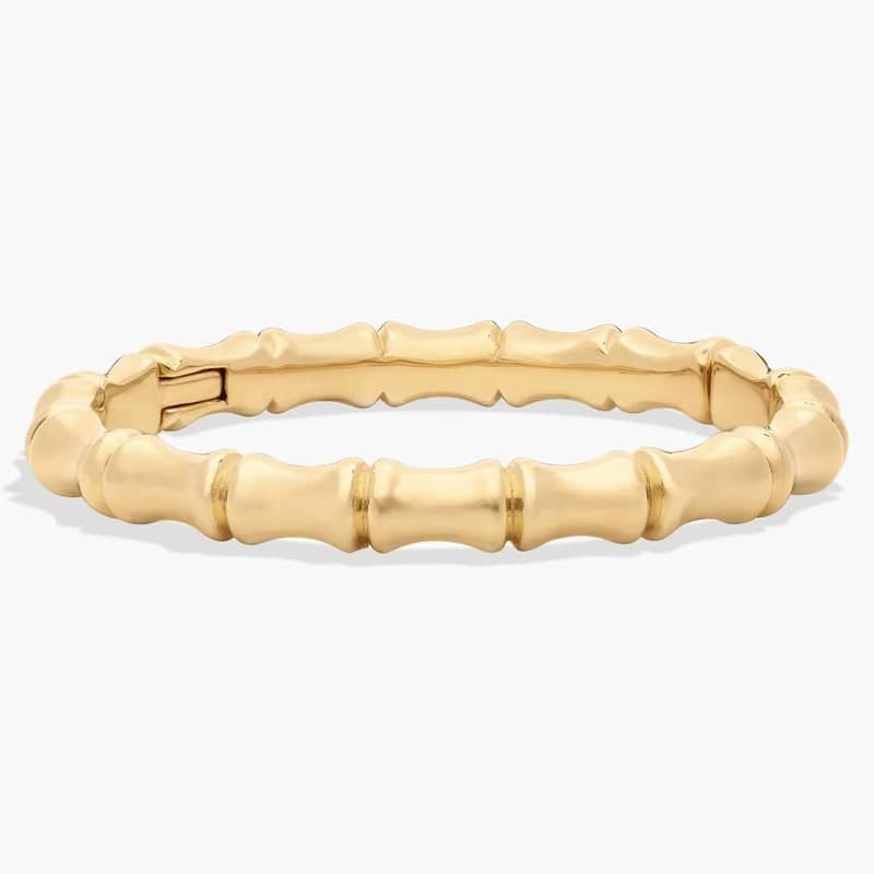 6.75" Bamboo Bangle Bracelet in 14K Yellow Gold