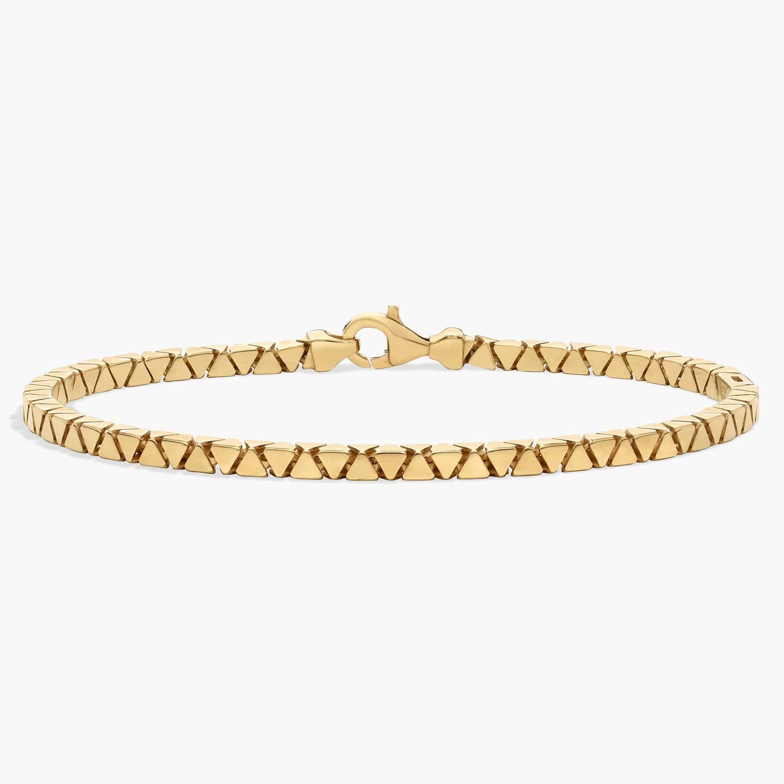 7.75" Triangular Link Bracelet in 14K Yellow Gold