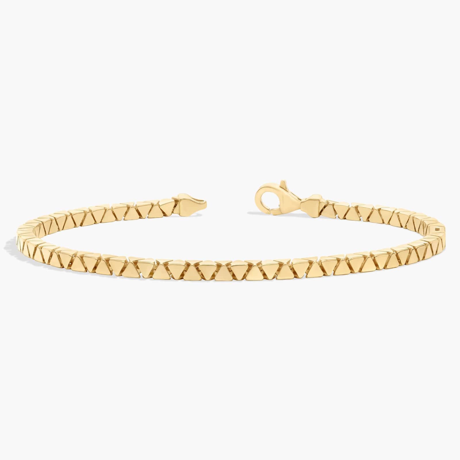 7.75" Triangular Link Bracelet in 14K Yellow Gold