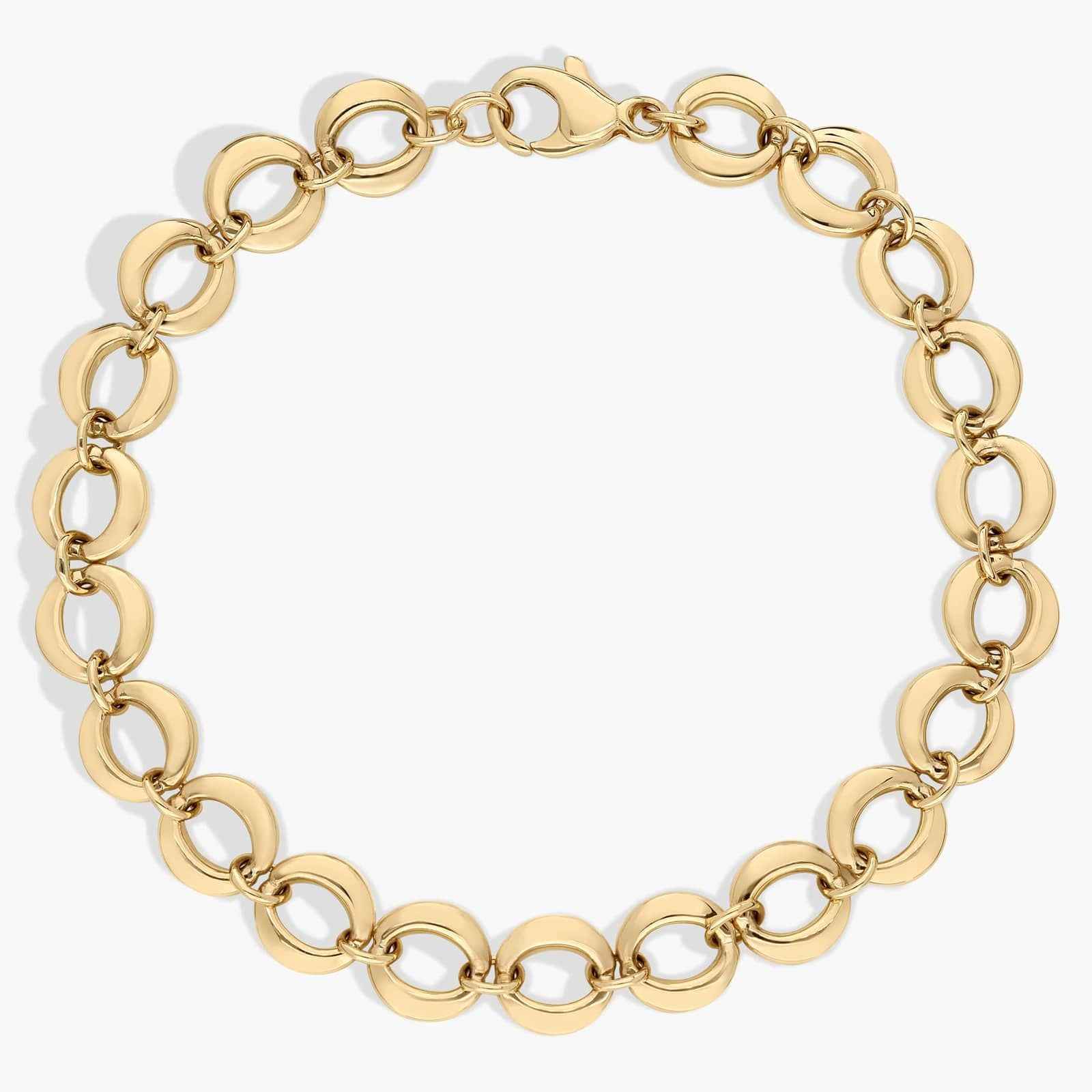7.5" Round Link Bracelet in 14K Yellow Gold