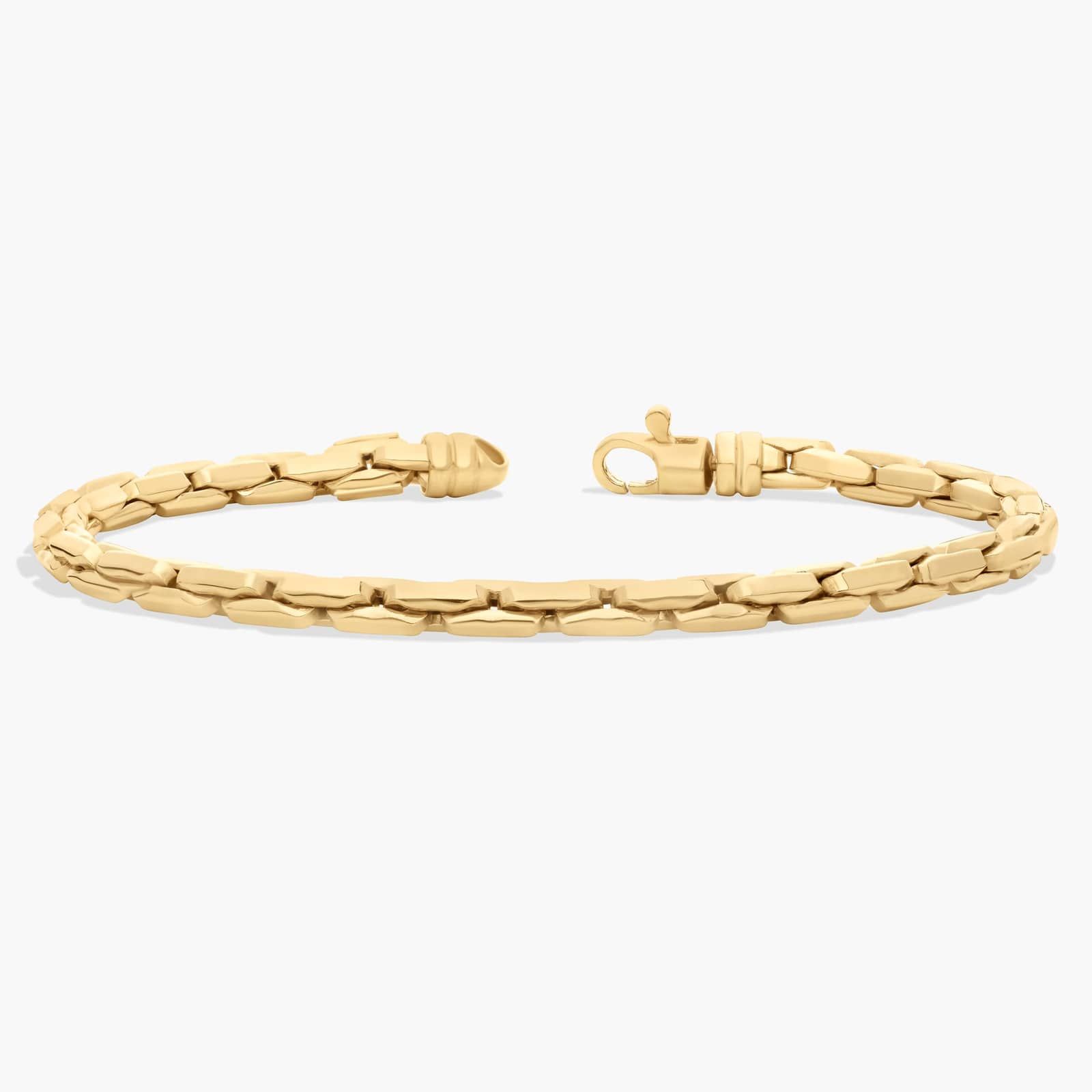 7.5" Locked Link Chain Bracelet in 14K Yellow Gold (4mm)