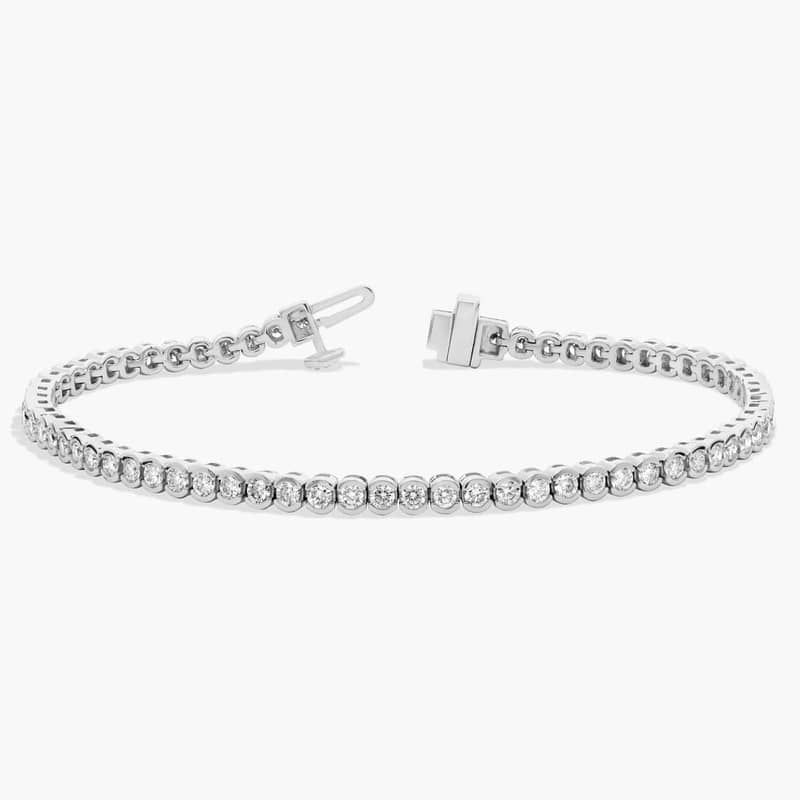 Lab Grown Diamond Bezel Tennis Bracelet in 14K White Gold (2 3/4 Ct. Tw.)