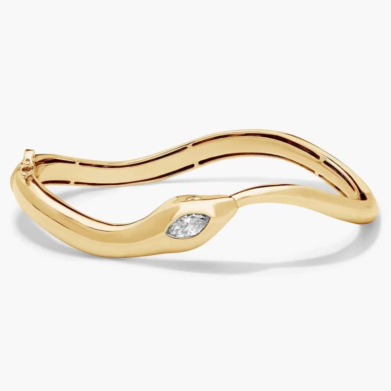 Limited Edition: Year of the Snake Diamond Bangle Bracelet in 18K Yellow Gold