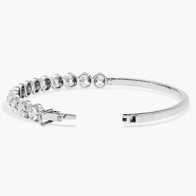 Illusion Bangle Bracelet With Lab-Grown Diamonds In 14K White Gold (6")