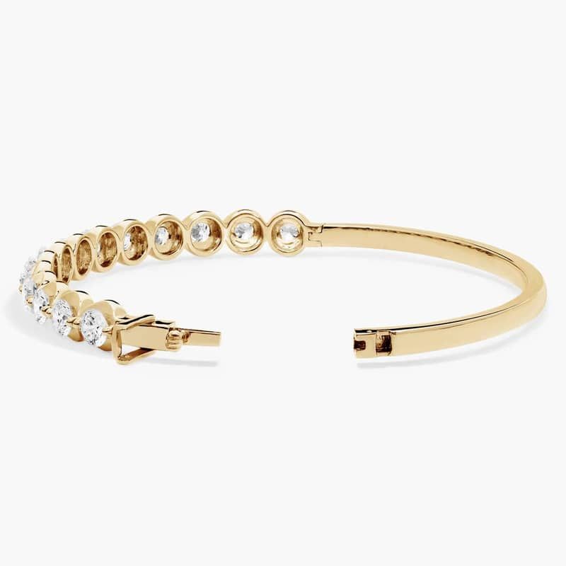 Illusion Bangle Bracelet With Lab-Grown Diamonds In 14K Yellow Gold (6")