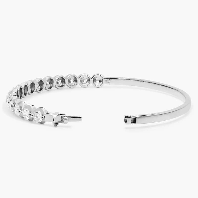 Illusion Bangle Bracelet With Lab-Grown Diamonds In 14K White Gold (7")