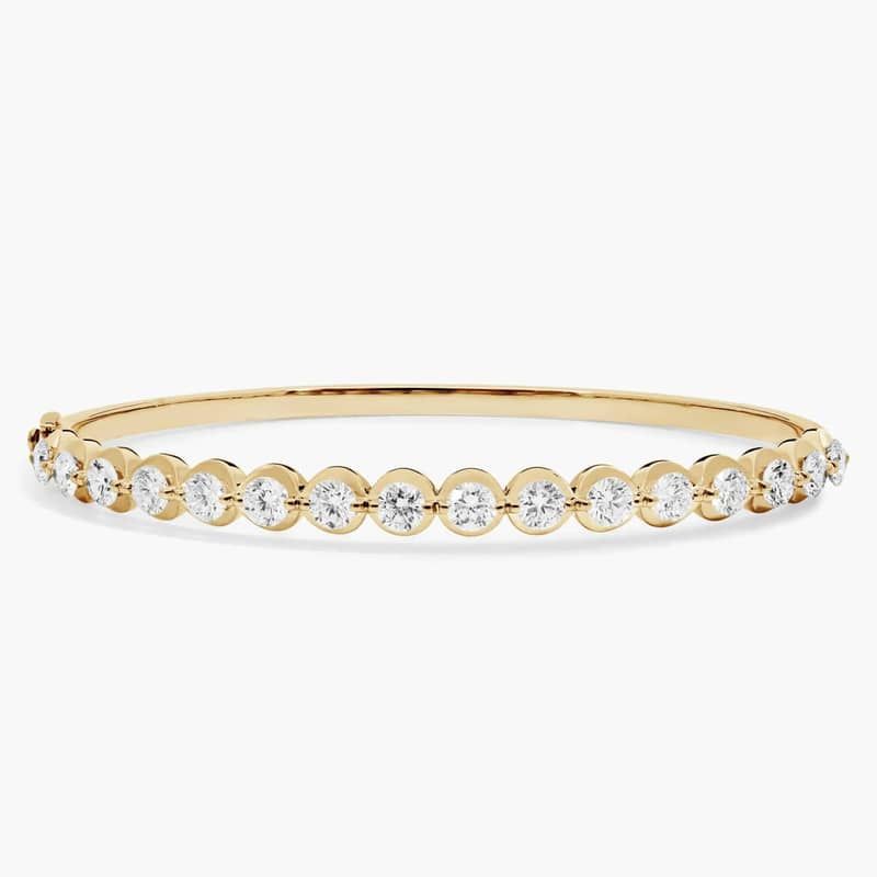 Illusion Bangle Bracelet With Lab-Grown Diamonds In 14K Yellow Gold (7")