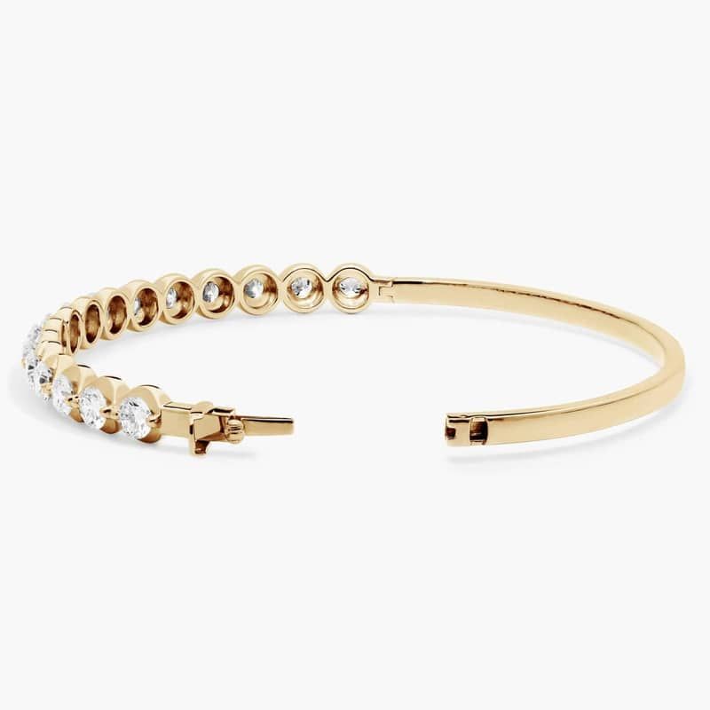 Illusion Bangle Bracelet With Lab-Grown Diamonds In 14K Yellow Gold (7")