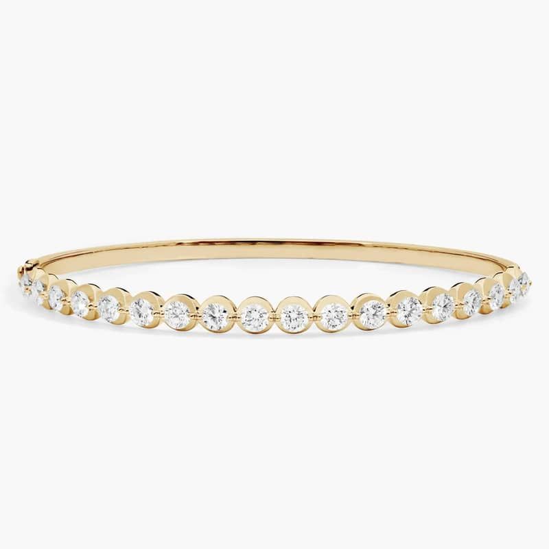 Illusion Bangle Bracelet With Lab-Grown Diamonds In 14K Yellow Gold (8")