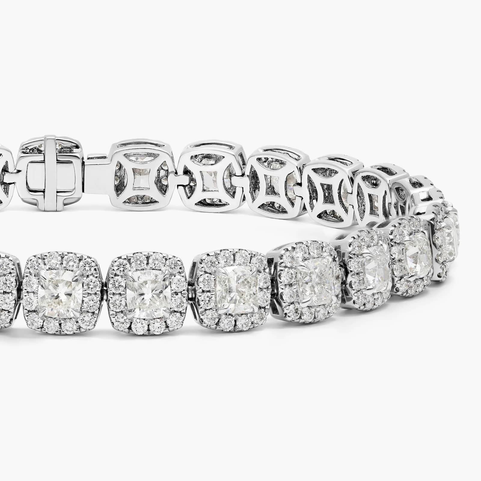 Diamond Bracelet with 11.5 CTW Cushion And Round Cut Diamonds in Platinum