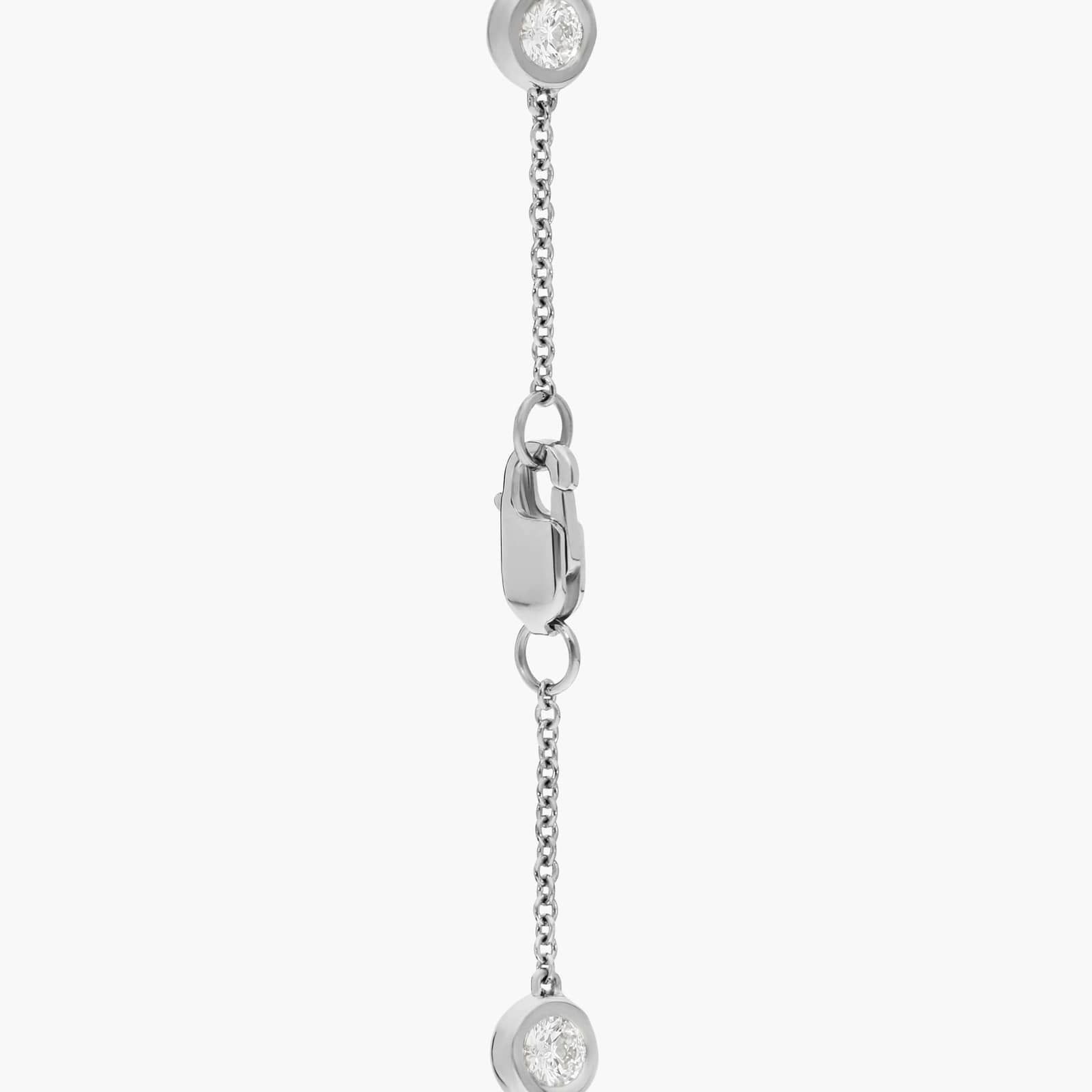 Diamond Bezel Station Bracelet with 1 CTW Round Cut Lab-Grown Diamonds in 14K White Gold