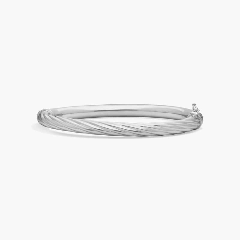 Sterling Silver Half Twisted Bangle