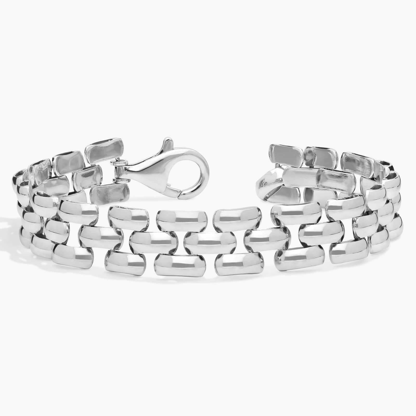 Medium Panther Link Bracelet in Sterling Silver