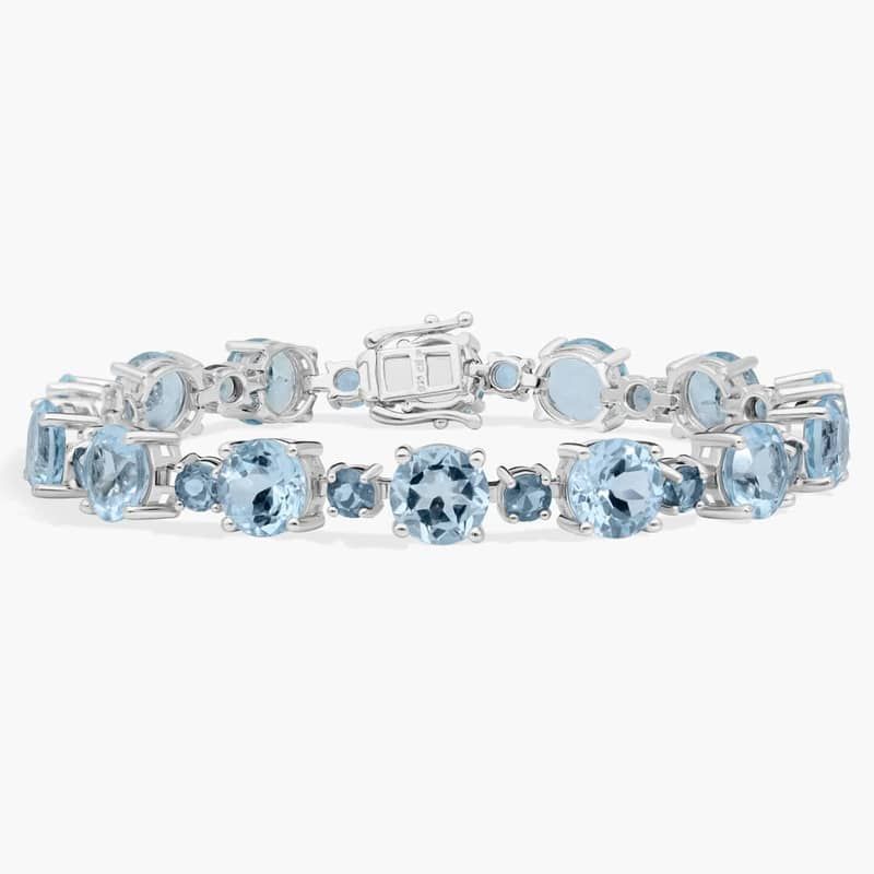 Blue Topaz Bracelet in Sterling Silver