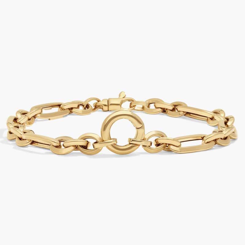 Fancy Link Chain Bracelet in 14K Yellow Gold
