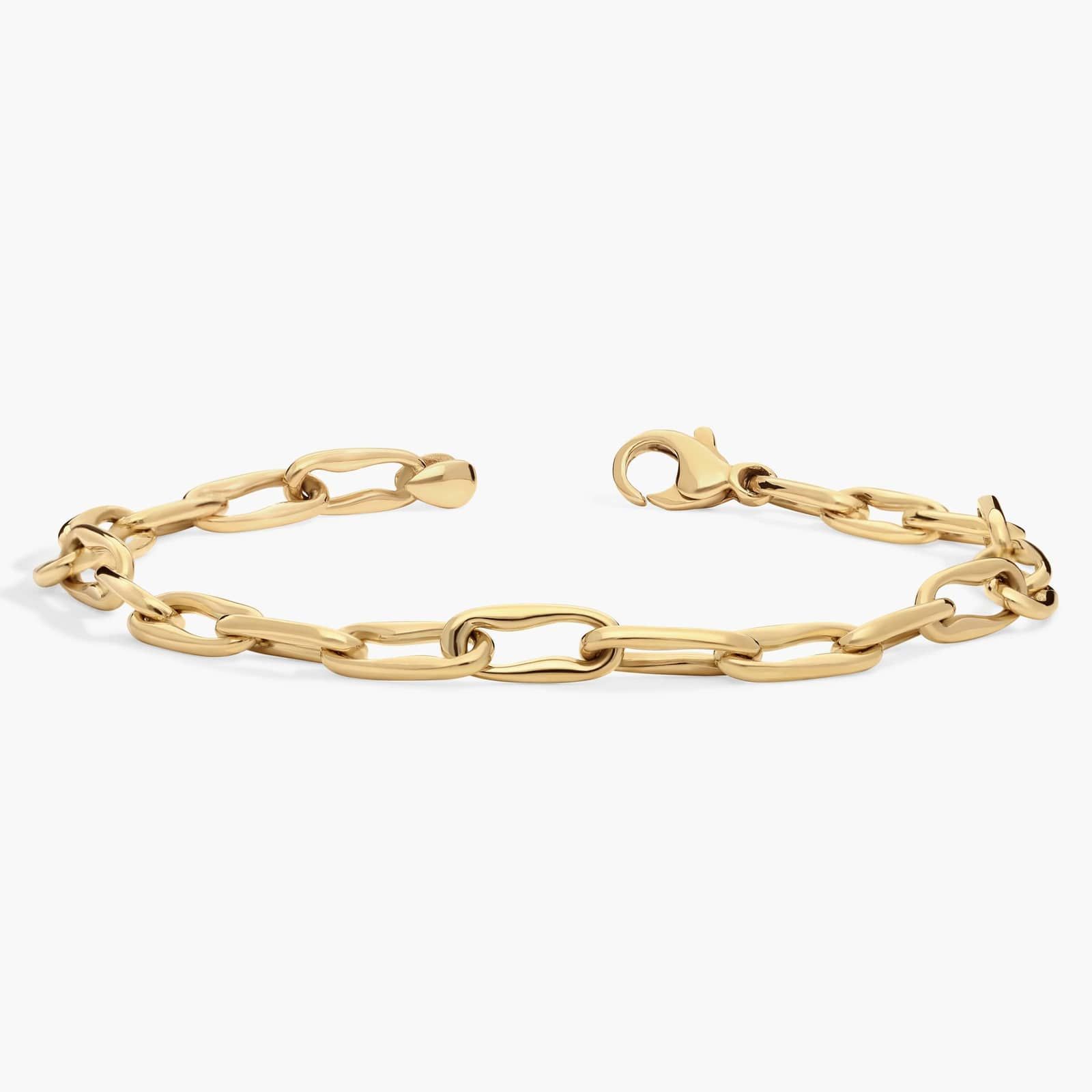 Irregular Link Bracelet in 14K Yellow Gold