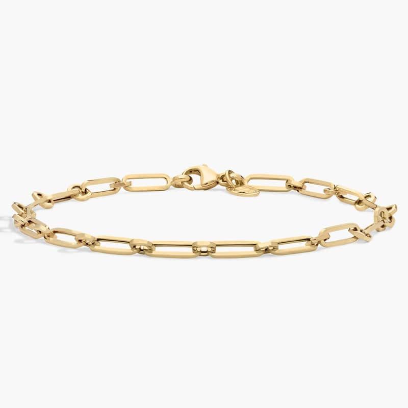 Elongated Link Bracelet in 14K Yellow Gold