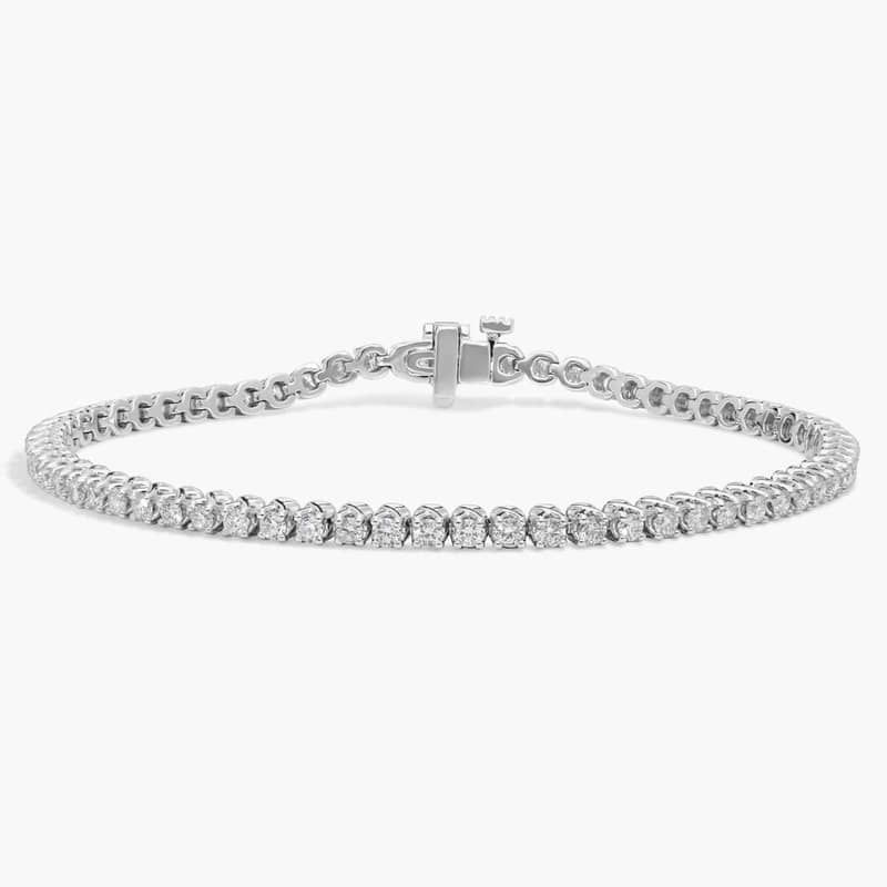 Diamond Tennis Bracelet with 2.25 CTW Round Cut Diamonds in 14K White Gold