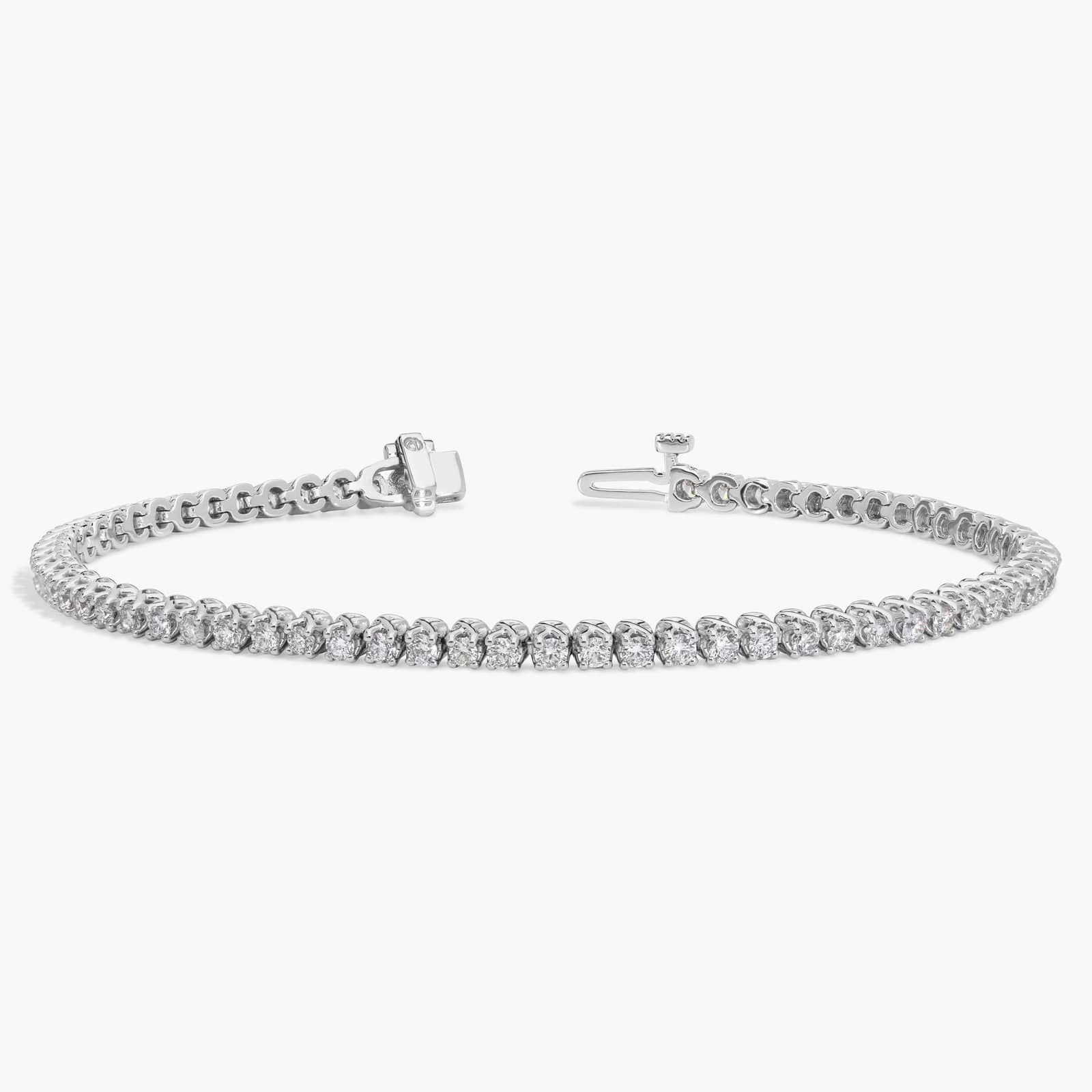 Diamond Tennis Bracelet with 2.25 CTW Round Cut Diamonds in 14K White Gold