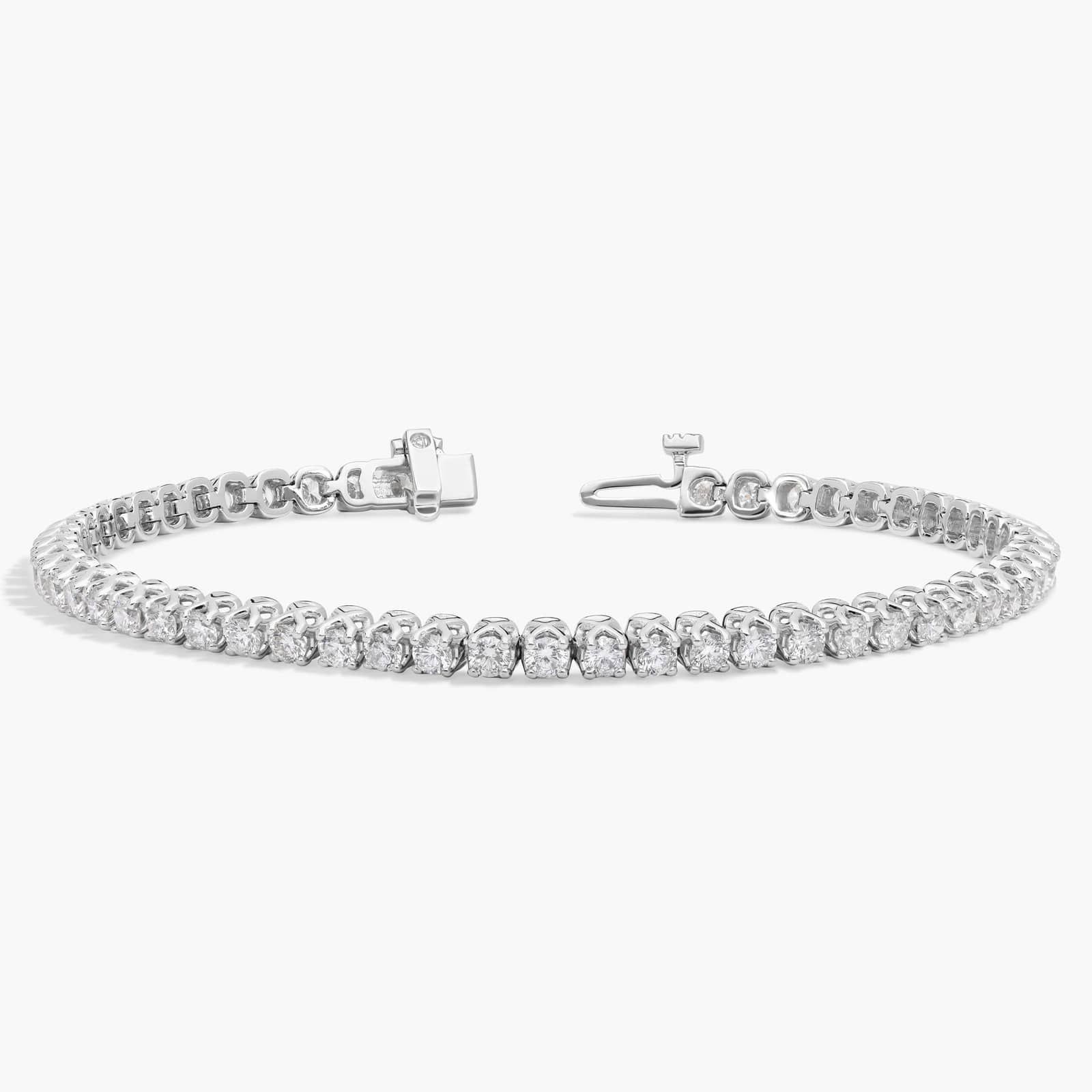 Diamond Tennis Bracelet with 3.25 CTW Round Cut Diamonds in 14K White Gold