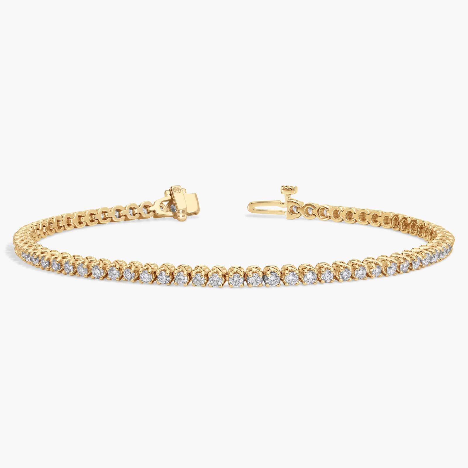 Diamond Tennis Bracelet with 2.25 CTW Round Cut Diamonds in 14K Yellow Gold