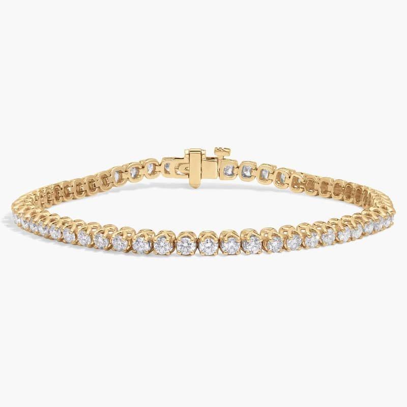 Diamond Tennis Bracelet with 3.25 CTW Round Cut Diamonds in 14K Yellow Gold