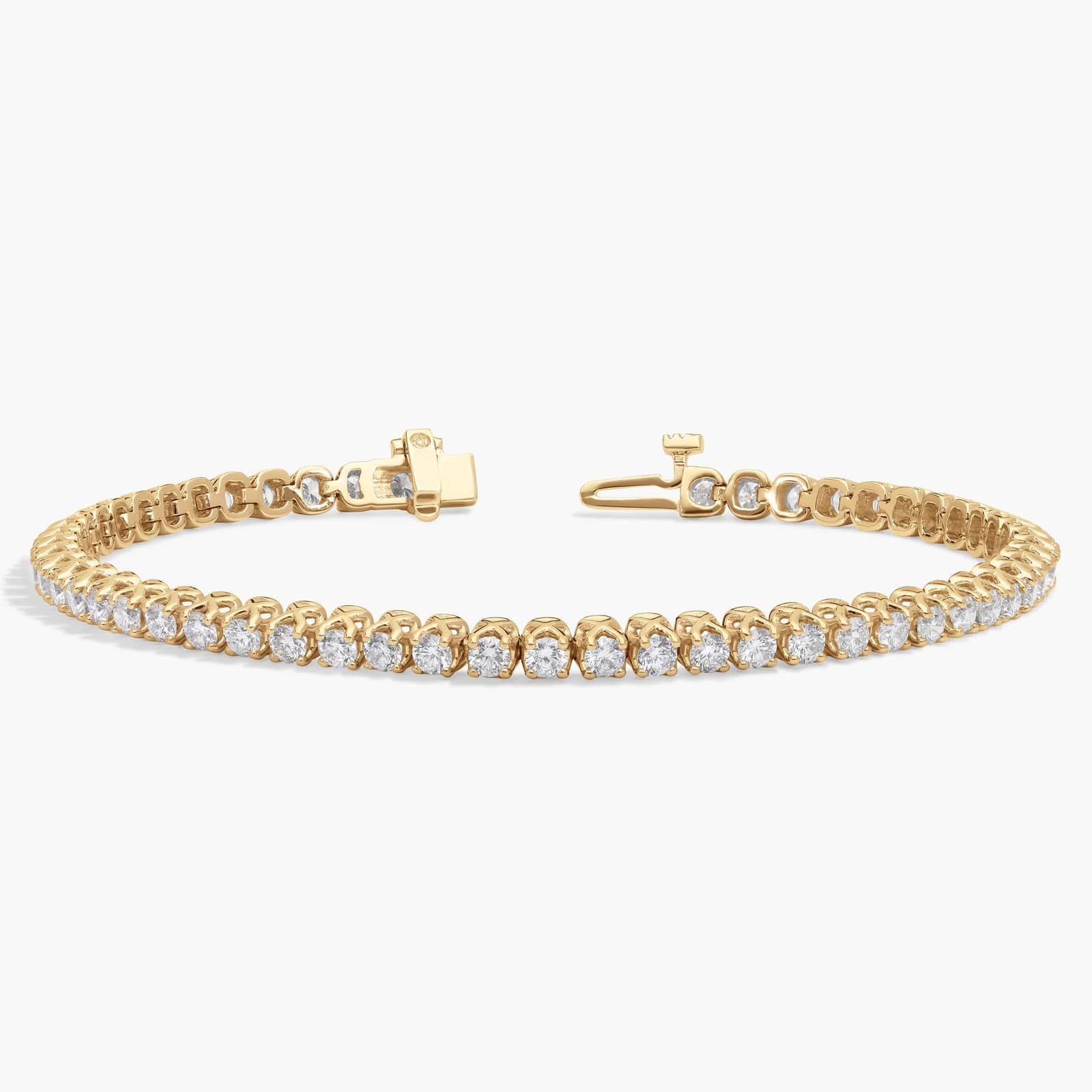 Diamond Tennis Bracelet with 3.25 CTW Round Cut Diamonds in 14K Yellow Gold
