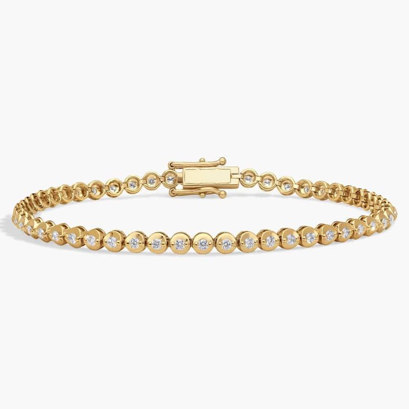 Diamond Bracelet with 1 CTW Round Cut Diamonds in 14K Yellow Gold