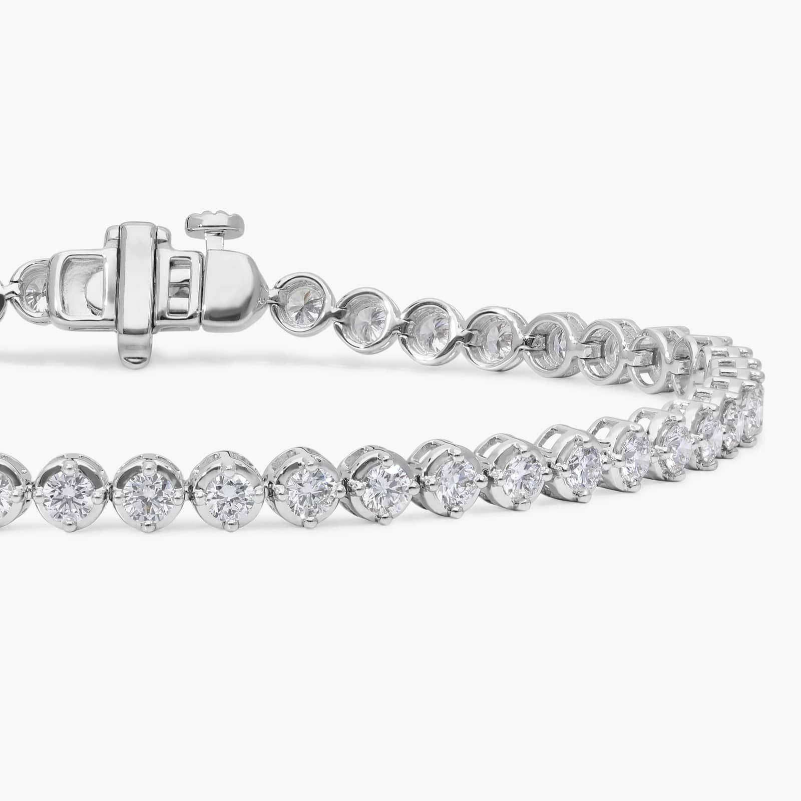 Diamond Tennis Bracelet with 3 CTW Round Cut Lab-Grown Diamonds in 14K White Gold