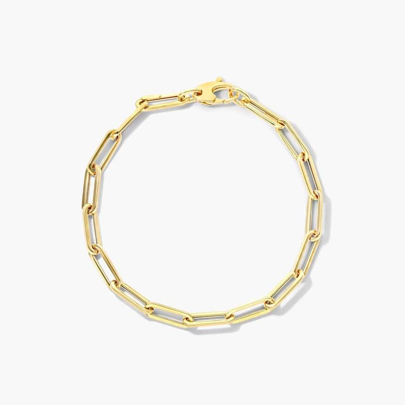 Statement Paperclip Bracelet In 14K Yellow Gold