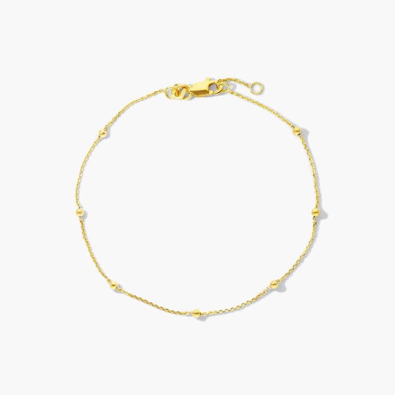 Ball Station Bracelet In 14K Yellow Gold