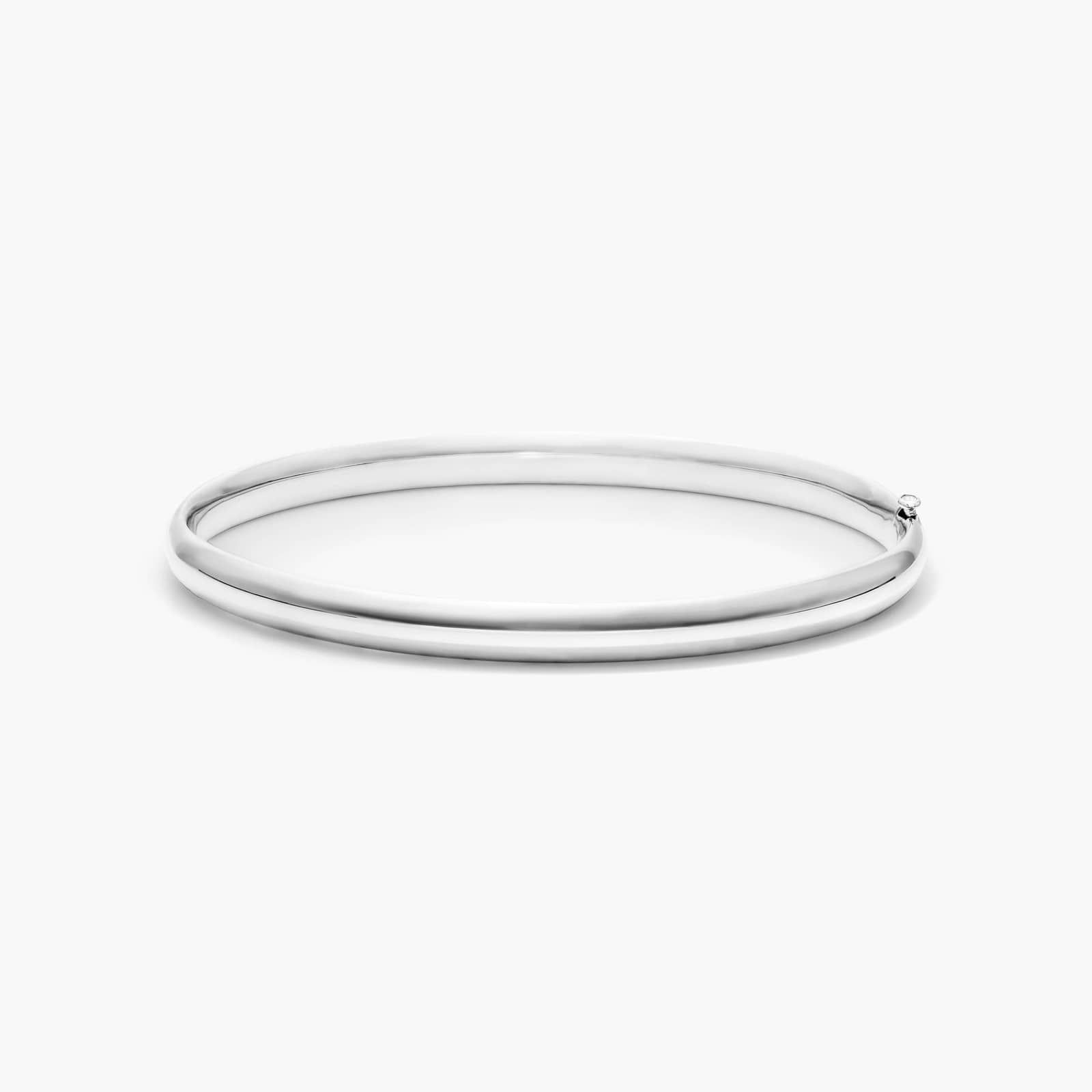 Polished Bangle Bracelet In 14K White Gold