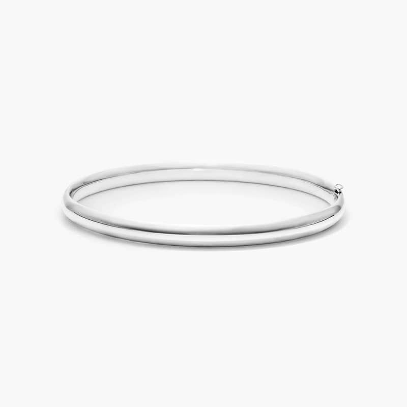 Polished Bangle Bracelet In 14K White Gold By James Allen