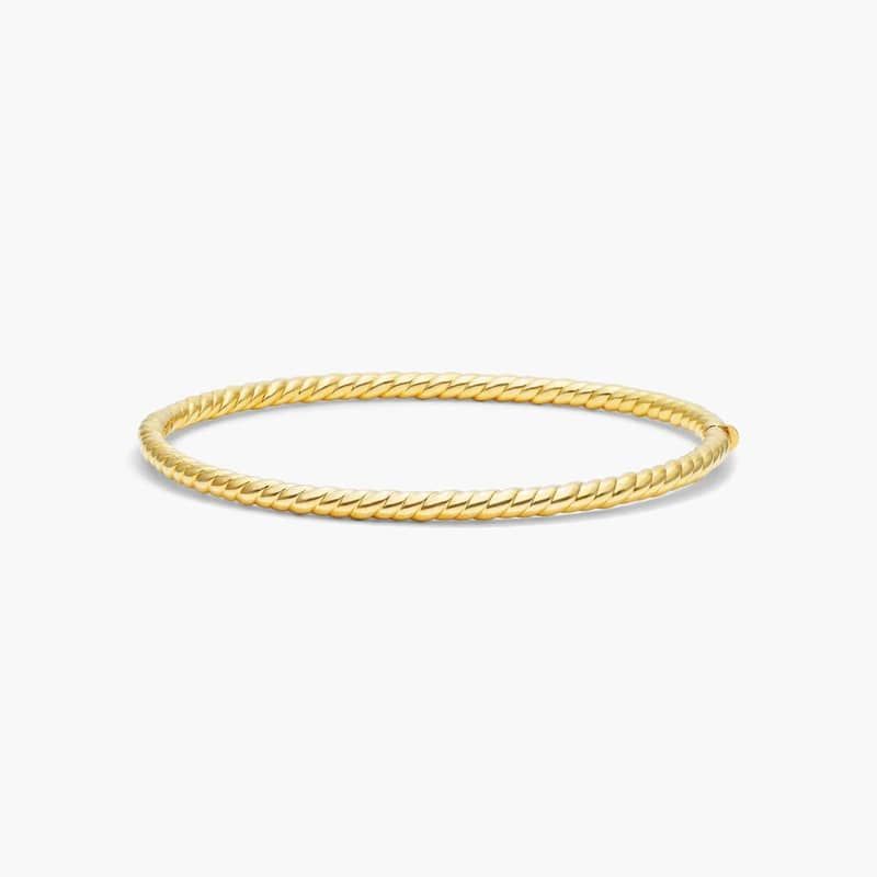 Sculpted Twist Bangle In 14K Yellow Gold