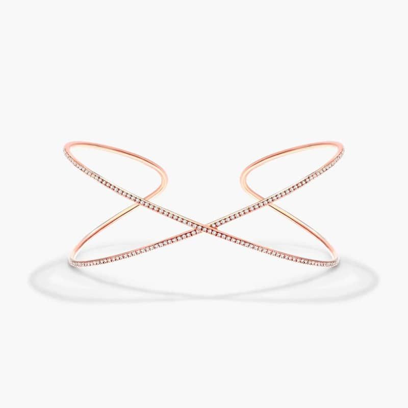 Criss Cross Cuff Diamond Bracelet In 14K Rose Gold By James Allen