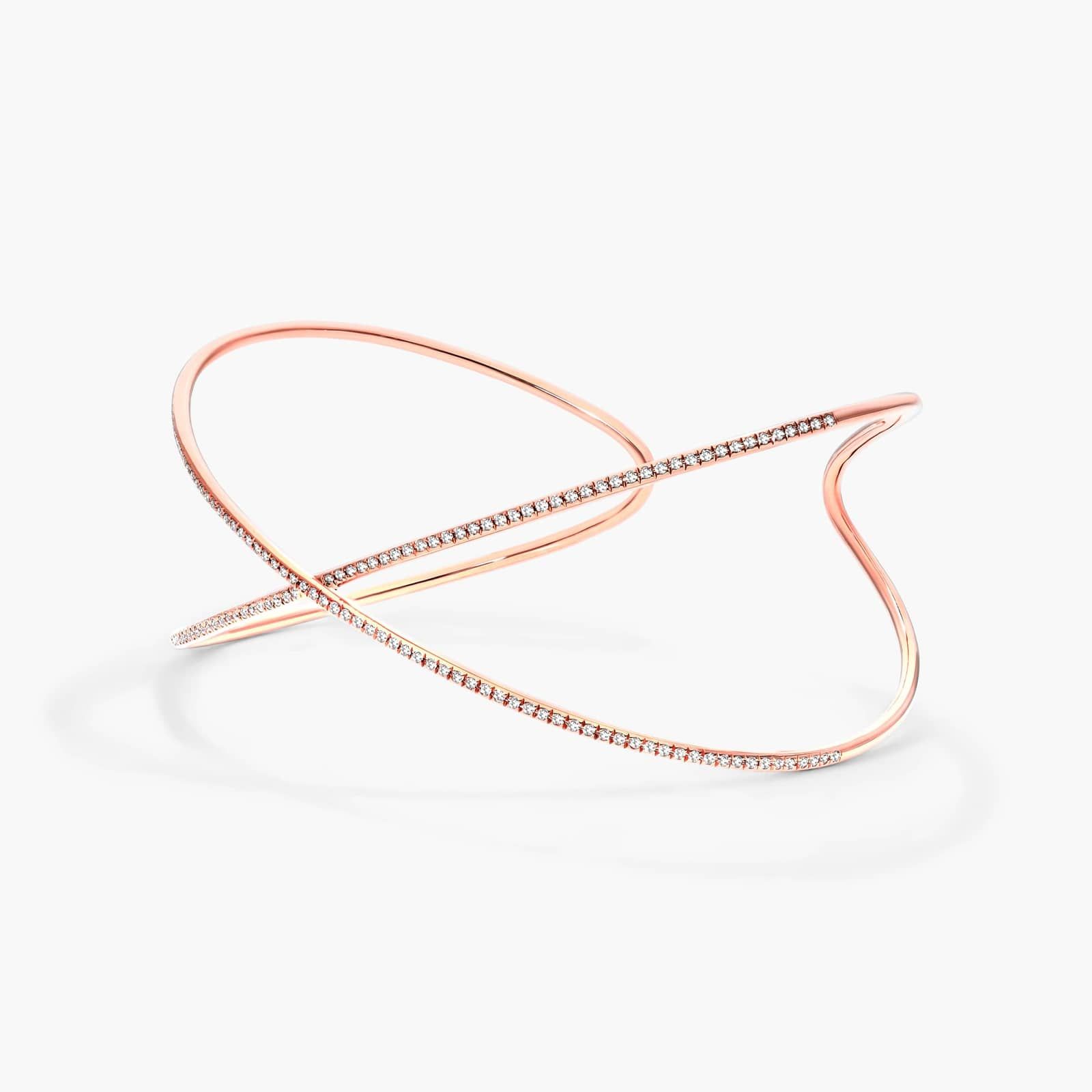 Criss Cross Cuff Diamond Bracelet In 14K Rose Gold By James Allen
