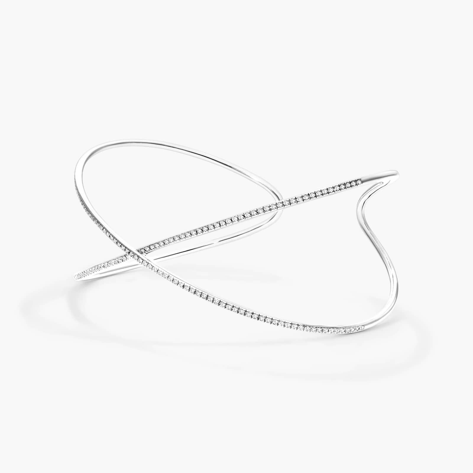 Criss Cross Cuff Diamond Bracelet In 14K White Gold By James Allen