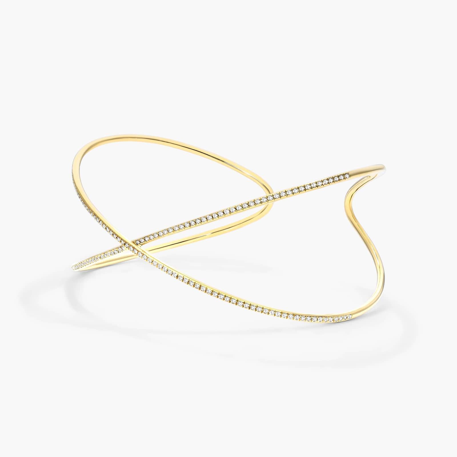 Criss Cross Cuff Diamond Bracelet In 14K Yellow Gold By James Allen