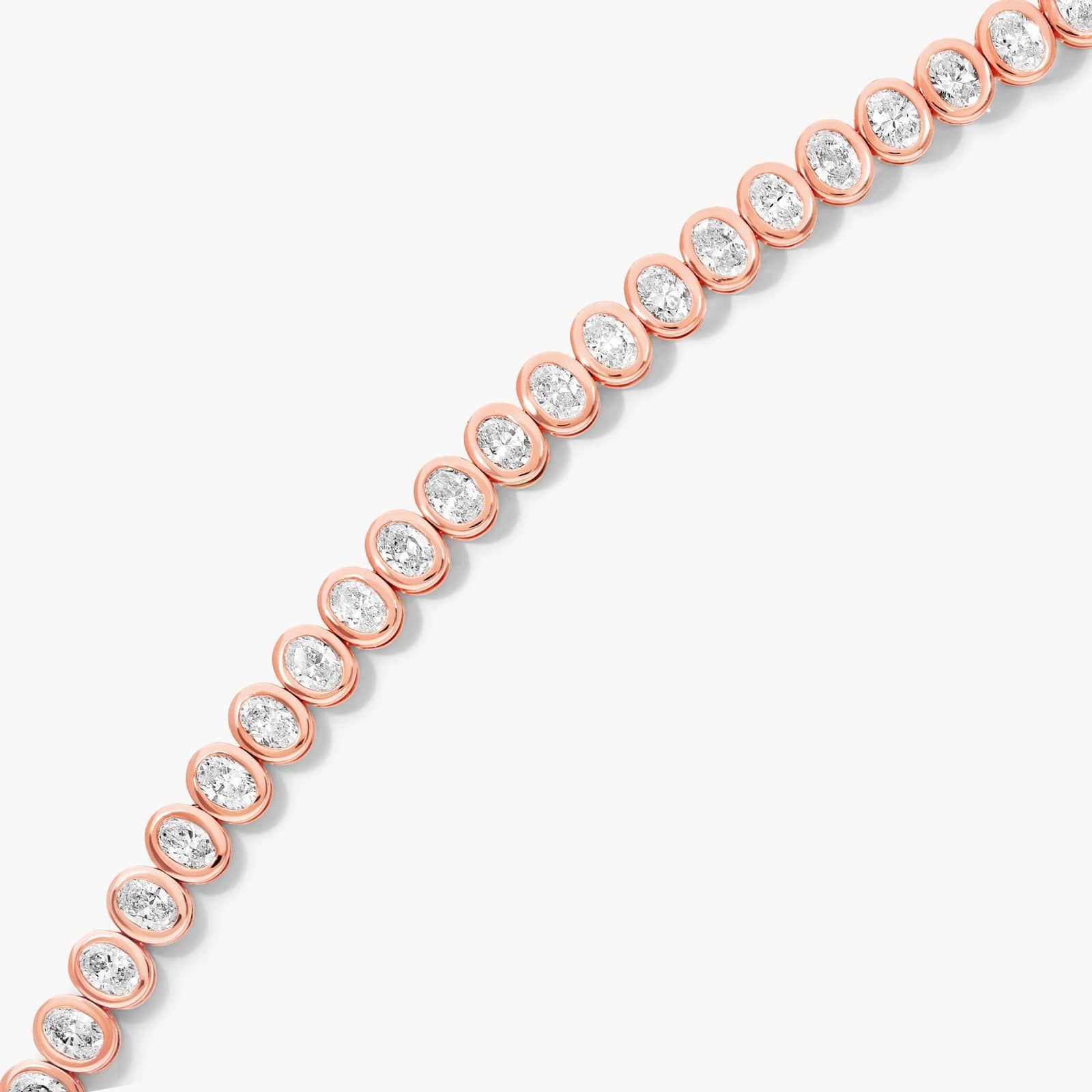 Bezel Tennis Bracelet With Oval Cut Diamonds In 14K Rose Gold By James Allen