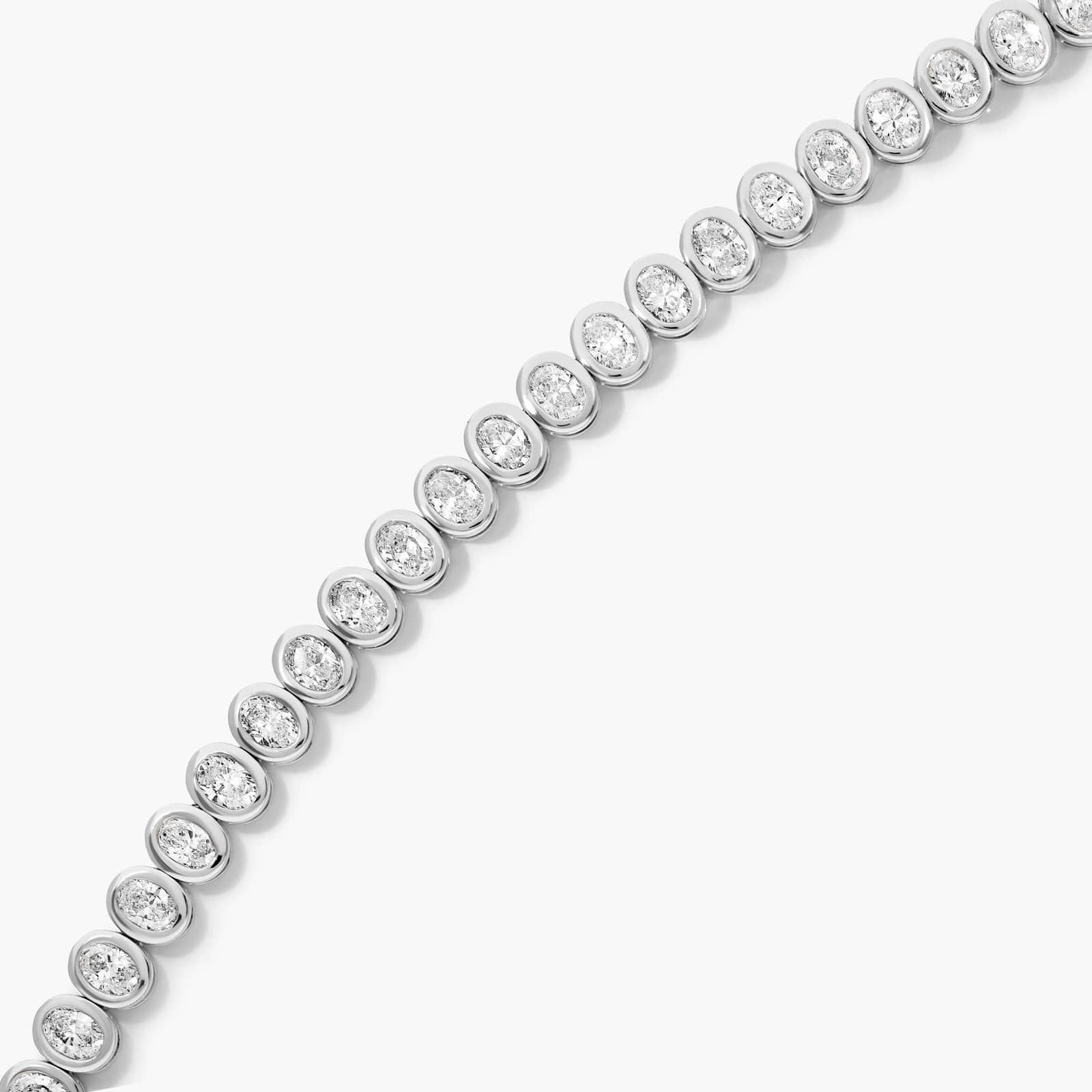 Bezel Tennis Bracelet With Oval Cut Diamonds In 14K White Gold By James Allen