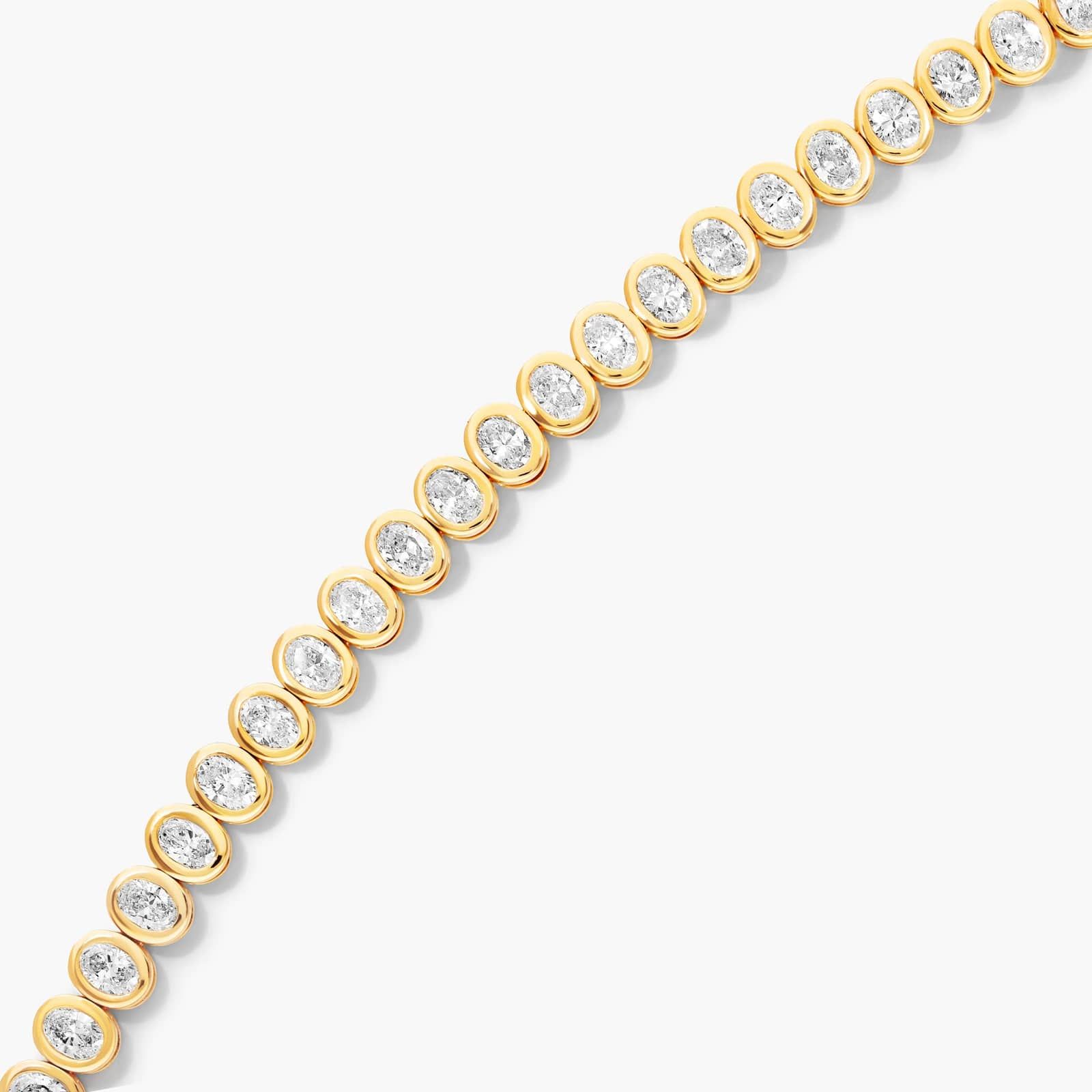 Bezel Tennis Bracelet With Oval Cut Lab-Grown Diamonds In 14K Yellow Gold By James Allen