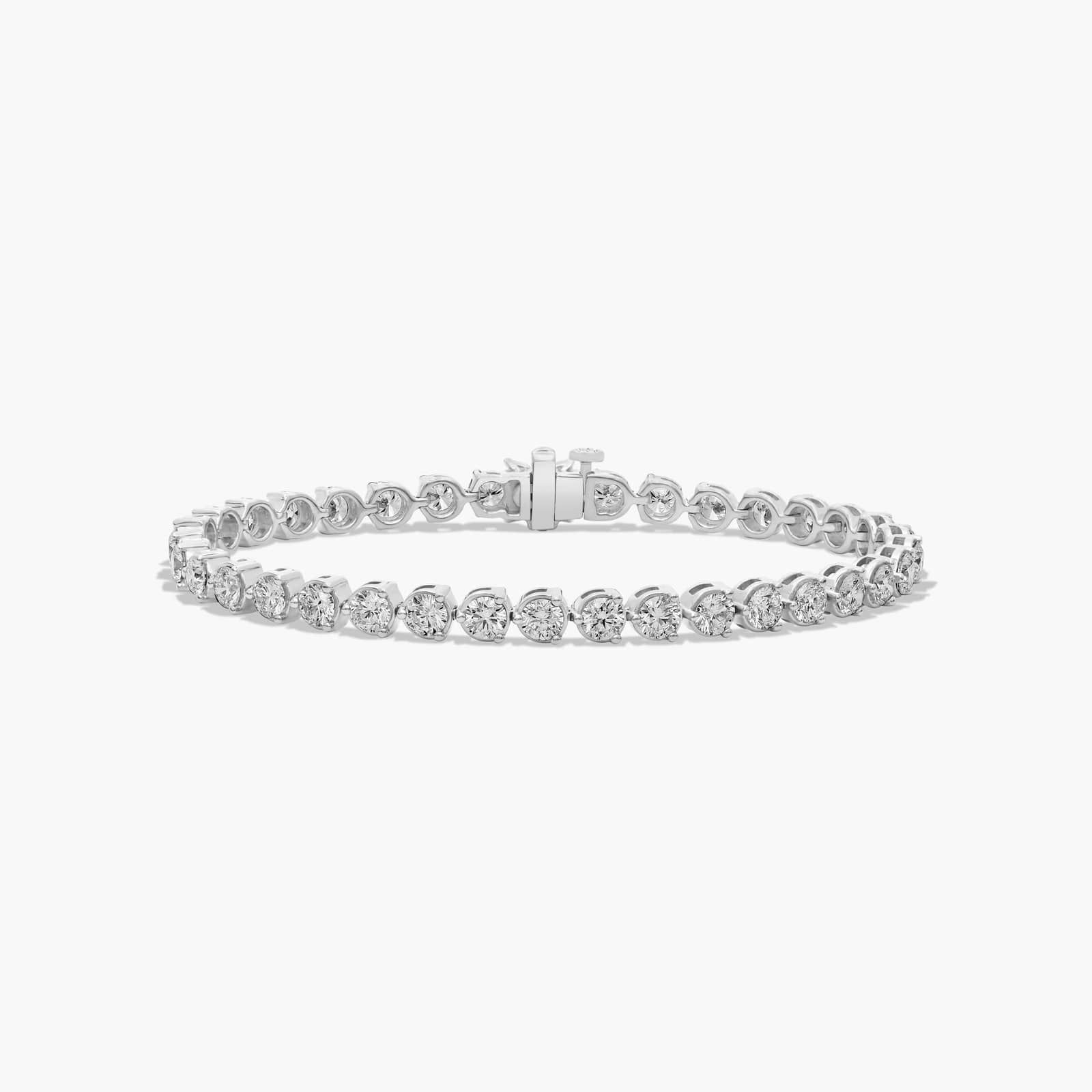 Flower Clasp Tennis Bracelet With 7 CTW Diamonds In Platinum By James Allen