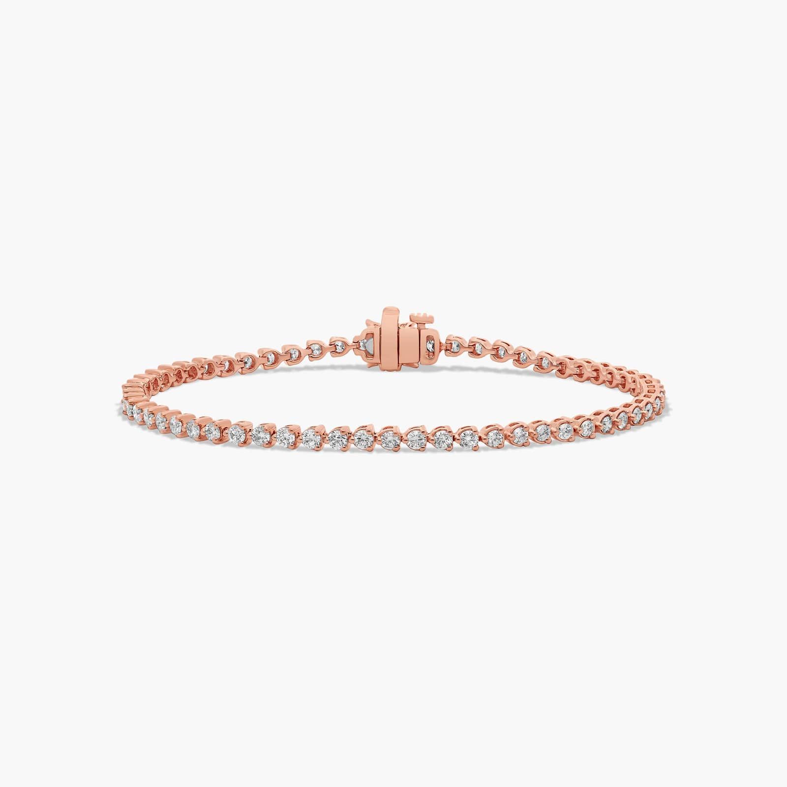 Flower Clasp Tennis Bracelet With 2 CTW Diamonds In 14K Rose Gold By James Allen
