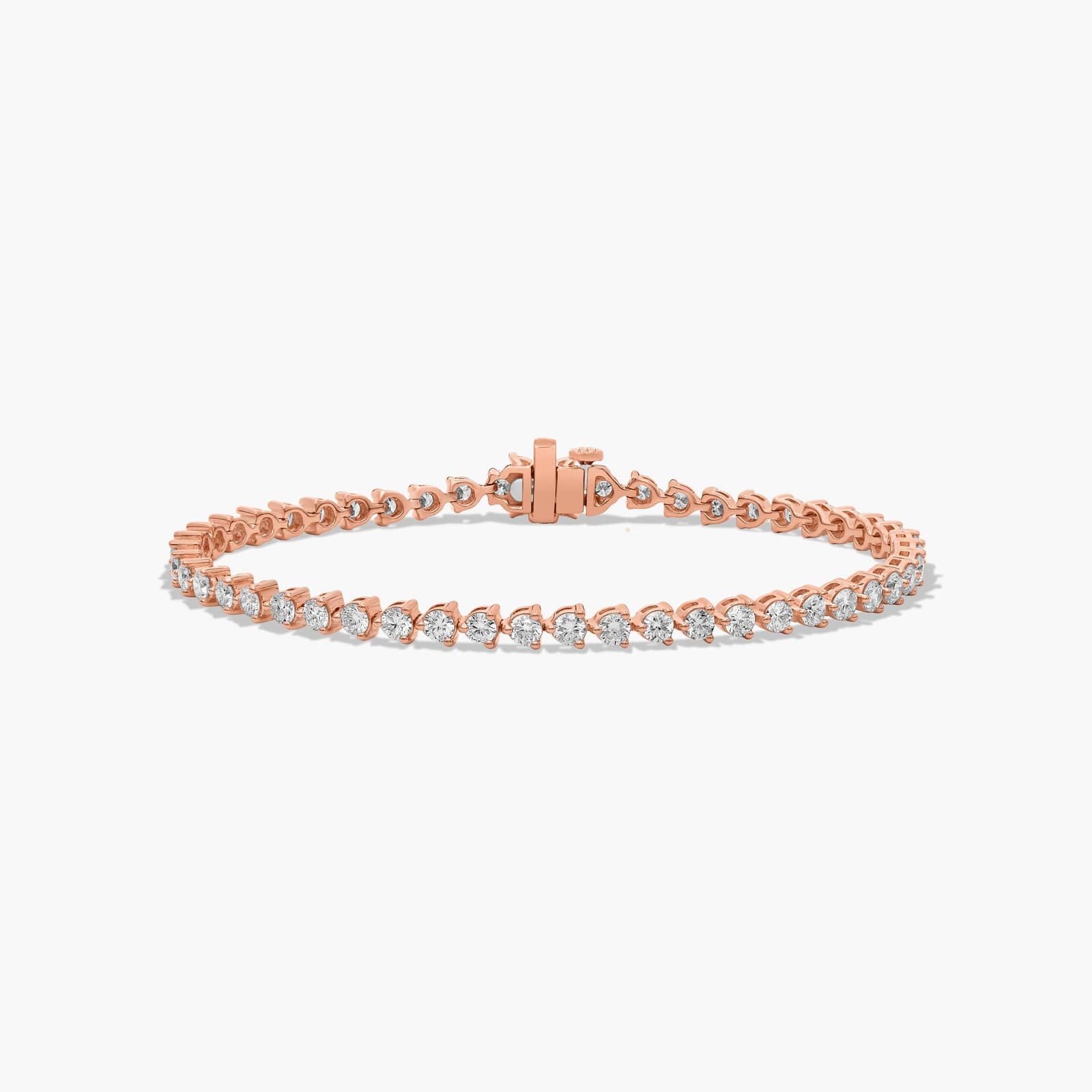 Flower Clasp Tennis Bracelet With 4 CTW Diamonds In 14K Rose Gold By James Allen